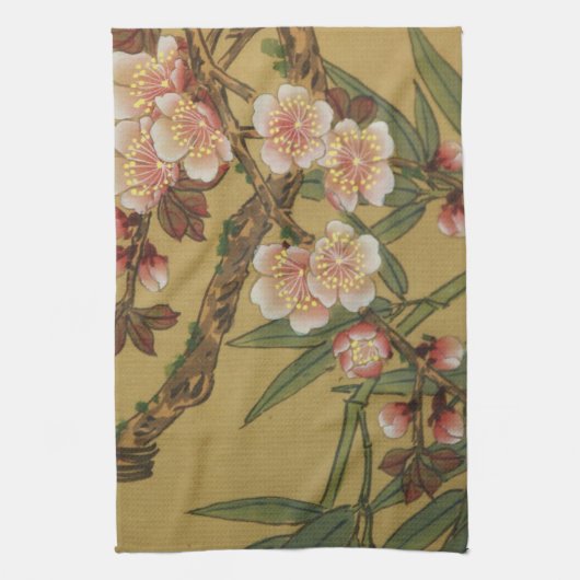  kersenbloesems aziatisch japans theedoek (Verticaal)