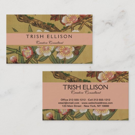  kersenbloesems aziatisch japans visitekaartje (Voorkant / Achterkant)