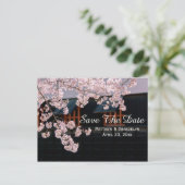 Kersenbloesems Bewaar de datum Trouwpost Kaart (Staand voorkant)