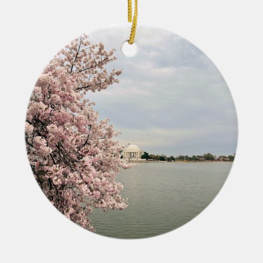 Kersenbloesems bij het Tidal Basin Keramisch Ornament (Voorkant)