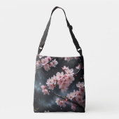 Kersenbloesems bij zonsondergang crossbody tas (Achterkant)