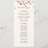 Kersenbloesems bloemenbruiloft ceremonie programma programmakaart (Achterkant)