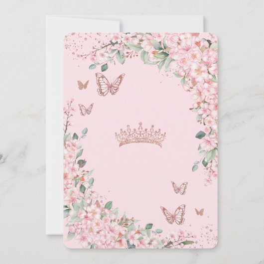 Kersenbloesems Bloemenvlinders 18e verjaardag Kaart (Achterkant)