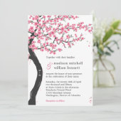 Kersenbloesems bruiloft uitnodigingen (Staand voorkant)