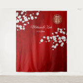 Kersenbloesems Chinese bruiloft achtergrond Wandkleed (Voorkant)