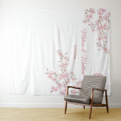 Kersenbloesems Chinese bruiloft achtergrond Wandkleed (In Situ (horizontaal))