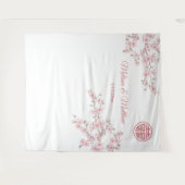 Kersenbloesems Chinese bruiloft achtergrond Wandkleed (Voorkant (horizontaal))