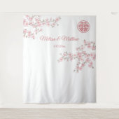 Kersenbloesems Chinese bruiloft achtergrond Wandkleed (Voorkant)