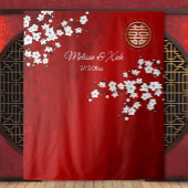 Kersenbloesems Chinese bruiloft achtergrond Wandkleed
