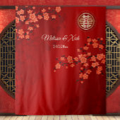 Kersenbloesems Chinese bruiloft achtergrond Wandkleed