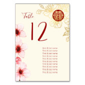 Kersenbloesems Chinese bruiloft Kaart (Achterkant)