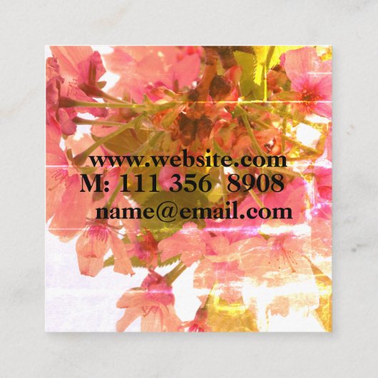 Kersenbloesems Custom Visitekaartje (Achterkant)