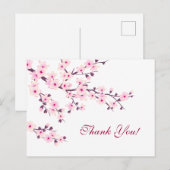 Kersenbloesems Dank Je Florale Briefkaart (Voorkant / Achterkant)