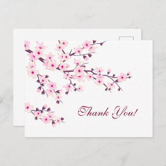 Kersenbloesems Dank U Bloemstuk Briefkaart (Voorkant / Achterkant)