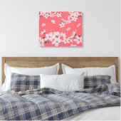 Kersenbloesems Drijvende Bloemen Canvas Afdruk (Insitu (Slaapkamer))