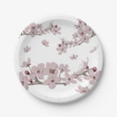Kersenbloesems Drijvende Bloemen Papieren Bordje (Voorkant)
