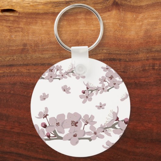 Kersenbloesems Drijvende Bloemen Sleutelhanger (Voorkant)