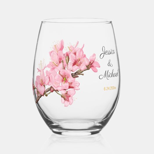 Kersenbloesems Drinkware Set Wijnglas Zonder Voet (Voorkant)