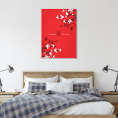 Kersenbloesems & Dubbel Geluk Chinese Bruiloft Canvas Afdruk (Insitu (Slaapkamer))