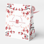 Kersenbloesems & Dubbel Geluk Chinese Trouwdag Bedankdoosjes (Achterkant)