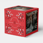 Kersenbloesems & Dubbel Geluk Chinese Trouwdag Bedankdoosjes (Achterkant)