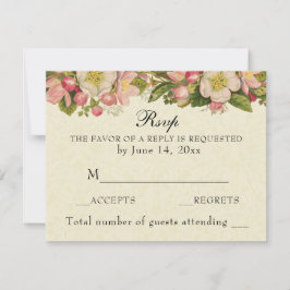 kersenbloesems Elegant kanten bruiloft RSVP Kaartje