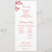 Kersenbloesems Elegante lente bruiloft Programmakaart (Achterkant)