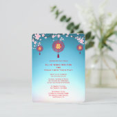 Kersenbloesems en Chinese Lucky Charms | Bruiloft Kaart (Staand voorkant)