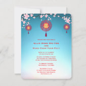 Kersenbloesems en Chinese Lucky Charms | Bruiloft Kaart (Voorkant)