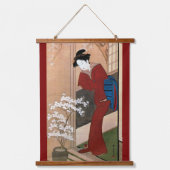 Kersenbloesems en een vrouw, Shunsho Hangend Wandkleed (Voorkant)