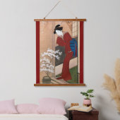 Kersenbloesems en een vrouw, Shunsho Hangend Wandkleed (Slaapkamer)