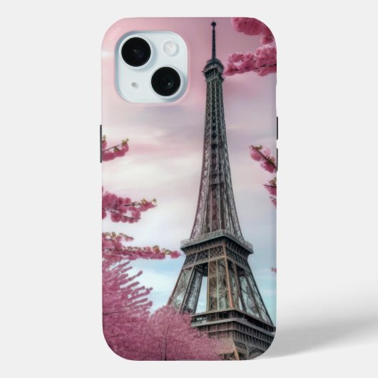Kersenbloesems en Eiffelhanddoek Case-Mate iPhone Case (Achterkant)