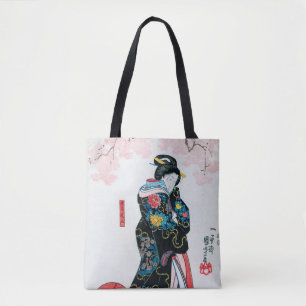 Kersenbloesems en Japanse vrouwen, Kuniyoshi Tote Bag