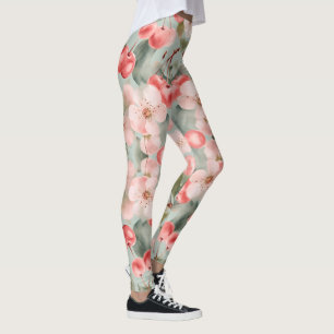 Kersenbloesems en kersen Lente Kunst Leggings