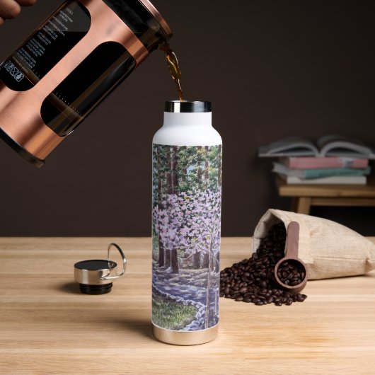 Kersenbloesems en Reuzensequoia Waterfles (Koffie (Gedraaid) )