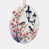 Kersenbloesems en vogels keramisch ornament (Rechts)