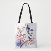 Kersenbloesems en vogels tote bag (Voorkant)
