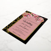 Kersenbloesems Frans Romantisch Dusty Roos Folie Uitnodiging (Gedraaid)