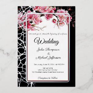 Kersenbloesems Frans Romantisch Dusty Roos Folie Uitnodiging