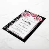 Kersenbloesems Frans Romantisch Dusty Roos Folie Uitnodiging (Gedraaid)