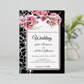 Kersenbloesems Frans Romantisch Dusty Roos Folie Uitnodiging (Staand Voorkant)