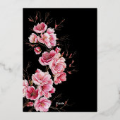 Kersenbloesems Frans Romantisch Dusty Roos Folie Uitnodiging (Achterkant)