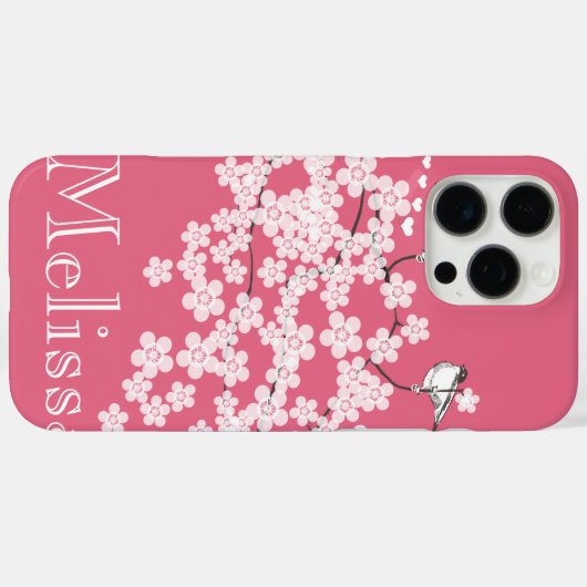 Kersenbloesems gepersonaliseerd Case-Mate iPhone case (Achterkant (horizontaal))