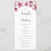 Kersenbloesems huwelijksceremonie programma programmakaart (Voorkant)