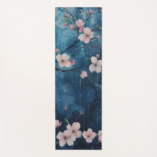 Kersenbloesems in de regen yogamat (Voorkant)