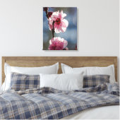 Kersenbloesems in de Sunshine Triptiek Kunst Canvas Afdruk (Insitu (Slaapkamer))
