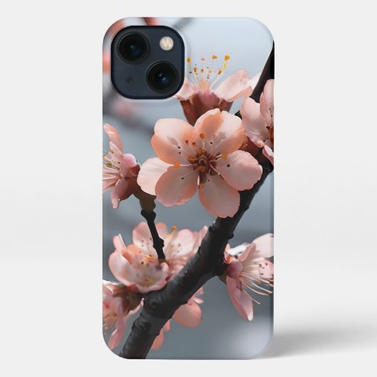 Kersenbloesems iPhone 13 Slim Fit Hoesje, Glanzend iPhone Hoesje (Achterkant)