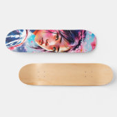 Kersenbloesems Japans Meisje Persoonlijk Skateboard (Horizontaal)