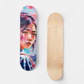 Kersenbloesems Japans Meisje Persoonlijk Skateboard (Voorkant)