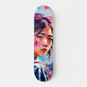 Kersenbloesems Japans Meisje Persoonlijk Skateboard (Voorkant)